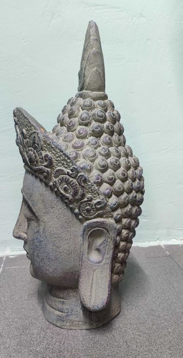 Escultura Estatueta Buda Buddha em pó de mármore patina