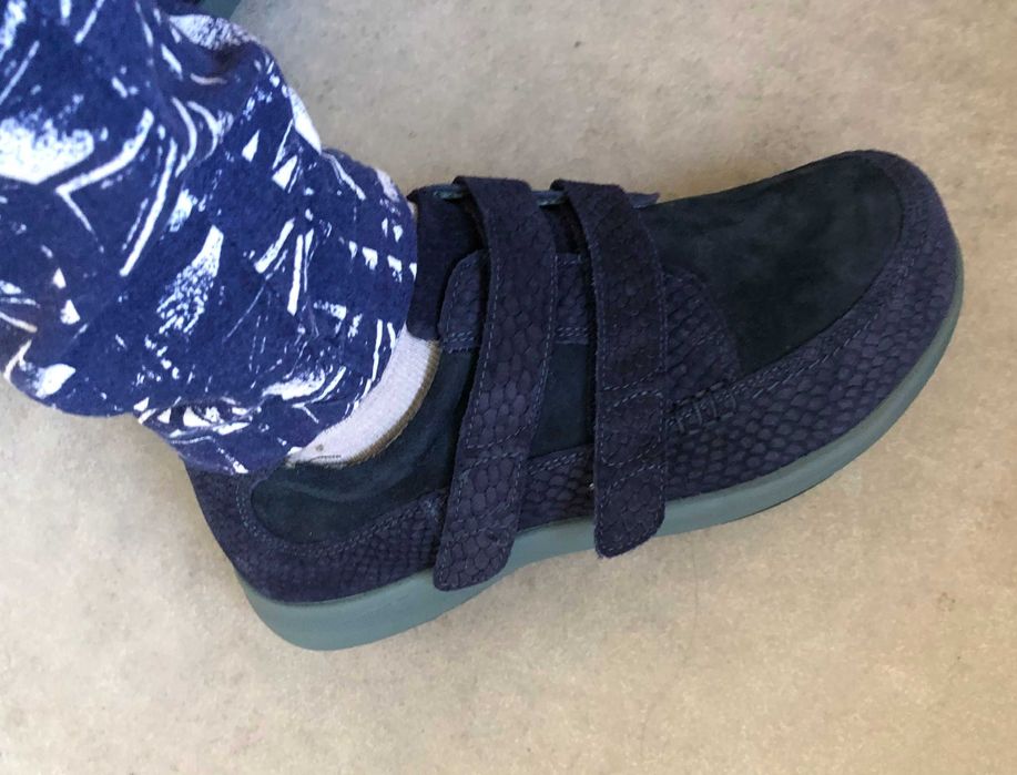 NEW FEET 38 półbuty zamszowe, rzepy, sneakersy, zdrowotne