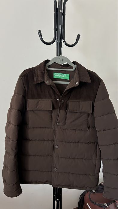 Jaqueta de veludo castanho acolchoado  - United Collors of Benetton