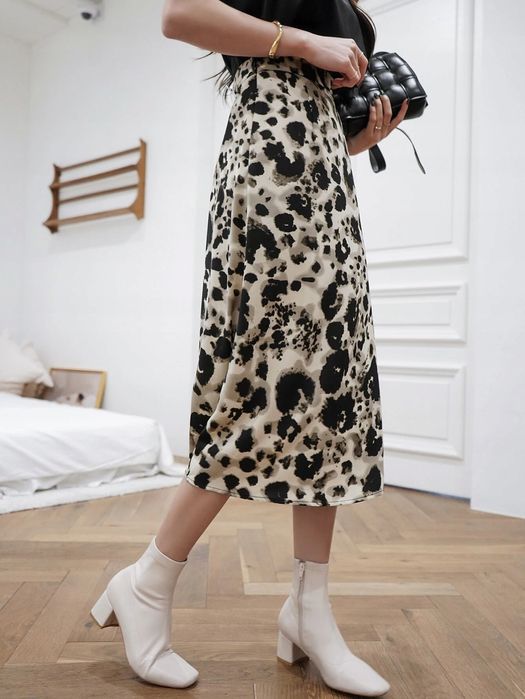 Spódnica Midi Boho Z Wysokim Stanem L 40