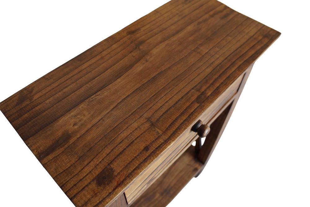 Drewniana konsolka z szufladką 80 cm vintage