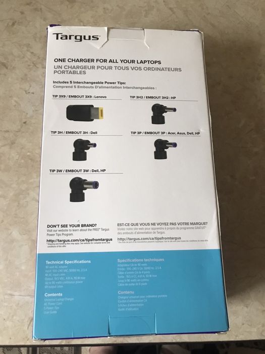 потужний зарядний пристрій Targus APA90US для всіх ноутбуків, оригінал