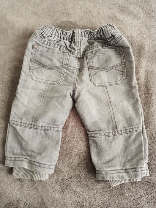 Spodnie jeansowe Mothercare 6-9 miesięcy 68-74cm joggery podwójne#1192