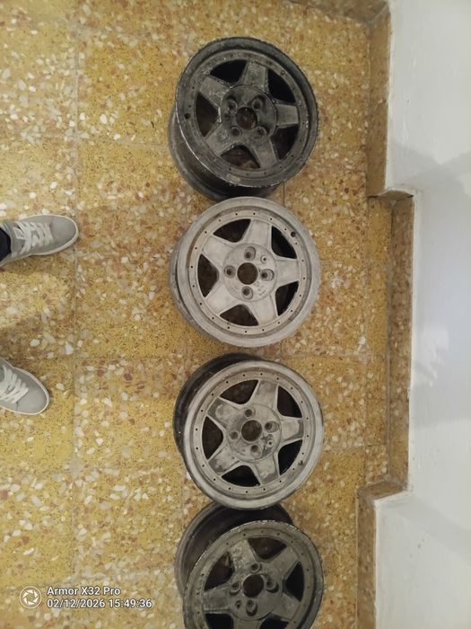 Jante 14 4x100 vendo ou troco por volante omp, sparco, momo