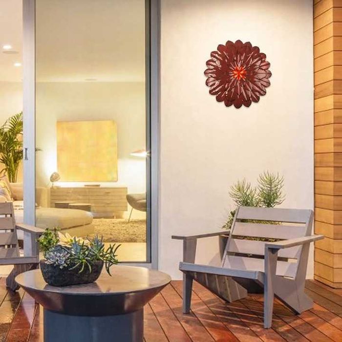 Nowy kwiat 29 cm/dekor /ścienny /na balkon /metal /obraz /kwiaty 1007