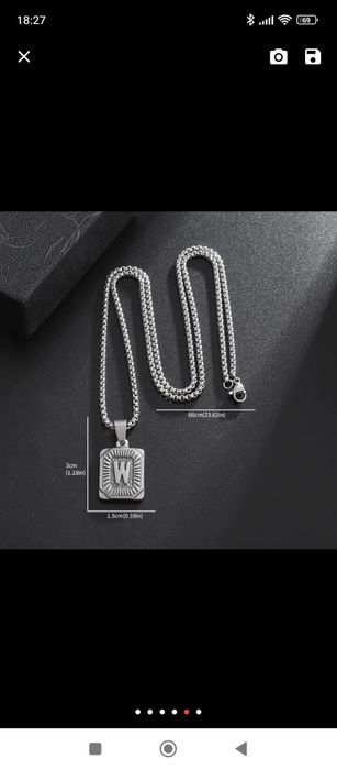 Łańcuszek męski z monogramem litery D