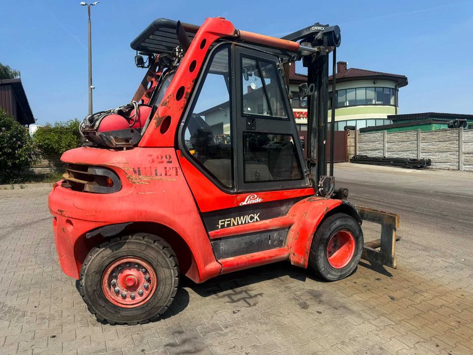 wózek widłowy LINDE H60T-03 LPG udźwig 6.000 kg 4.10m Perkins 6-cyl Kabina