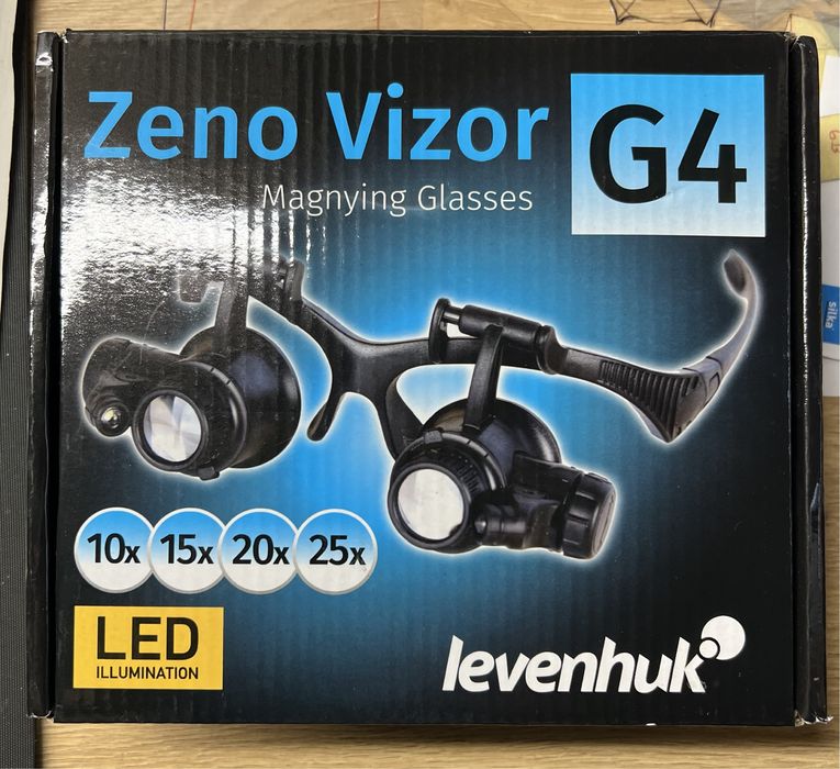 Okulary powiekszajace z soczewkami i LED