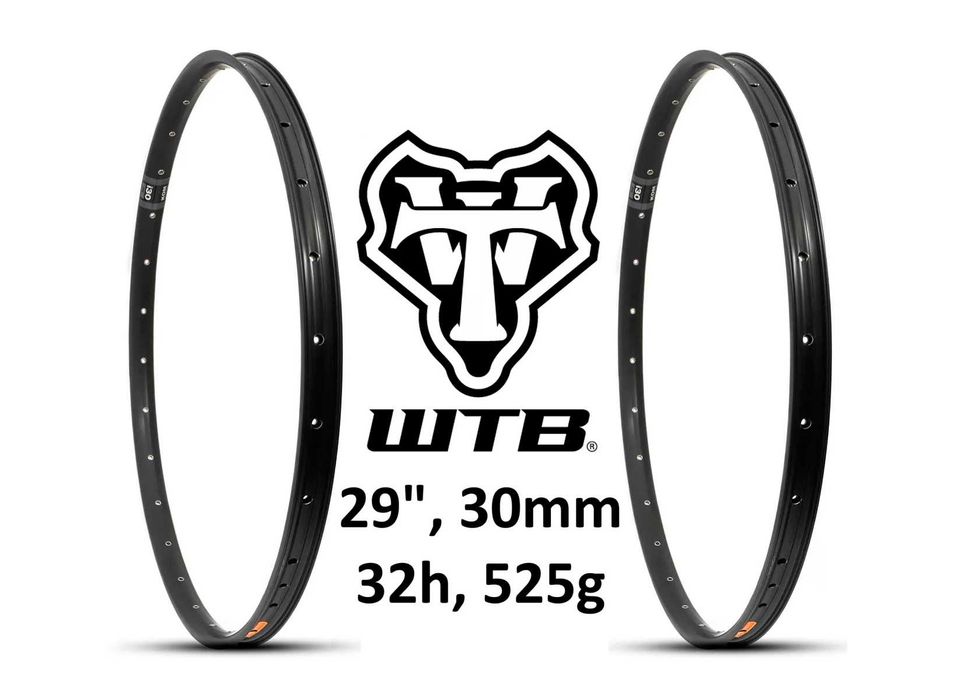 2 * NOWA WTB 29" 32h i30 KOM Light Team obręcz kapslowana Tubless FV