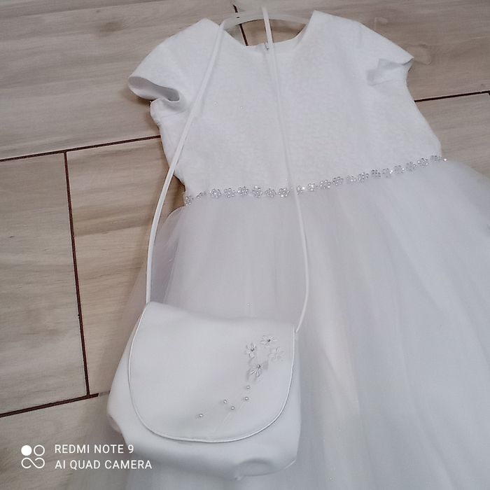 Sukienka komunijna z butami i torebką