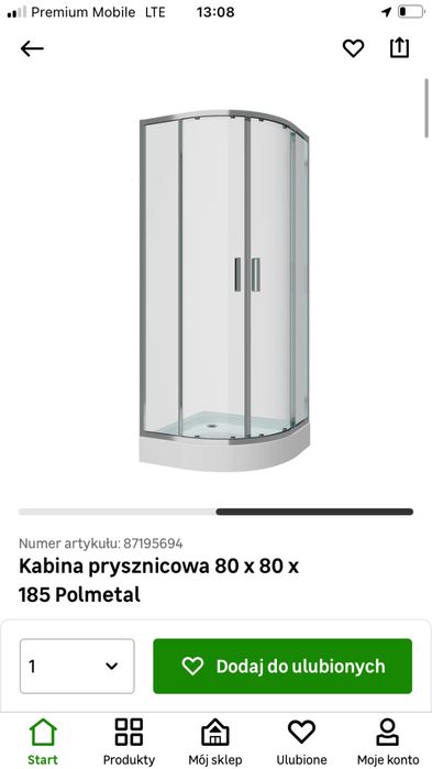 Sprzedam Kabina prysznicowa Polskiej Firmy Polmetal80x80x185