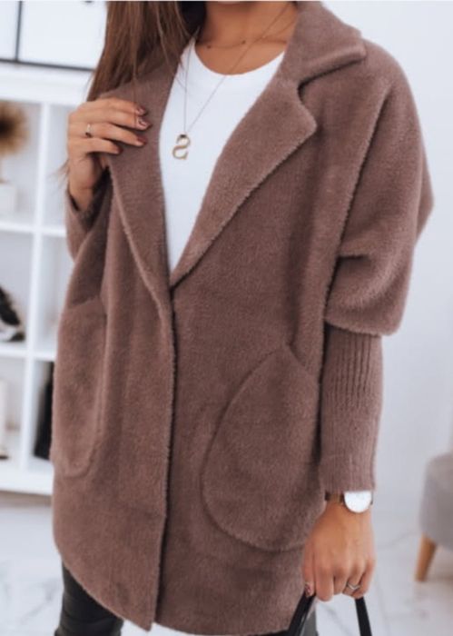 Płaszcz alpaka klasyczna czekolada