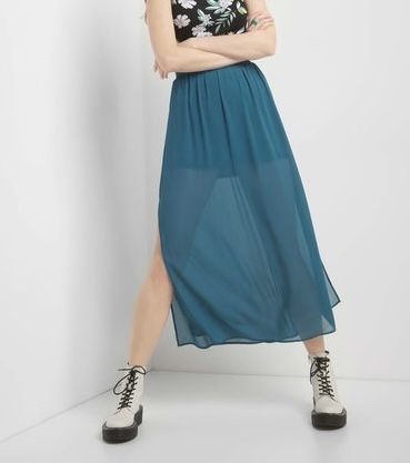 Orsay maxi długa spódnica dwuwarstwowa tiulowa turkusowa 32 34