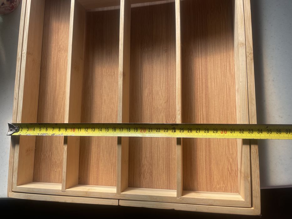 органайзер великий розсувний для столових приборів бамбук