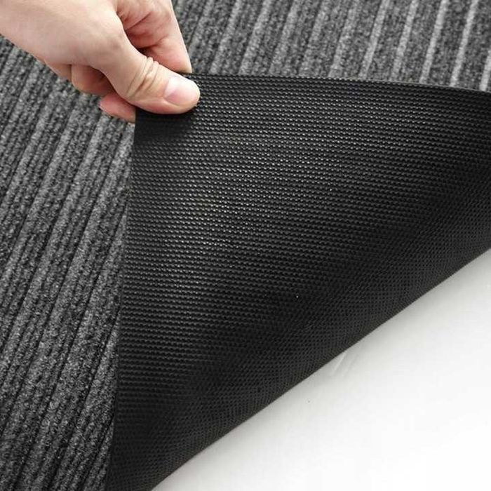 Wycieraczka Mata Do Butów Pod Drzwi Prążkowana Szara 120 X 180cm