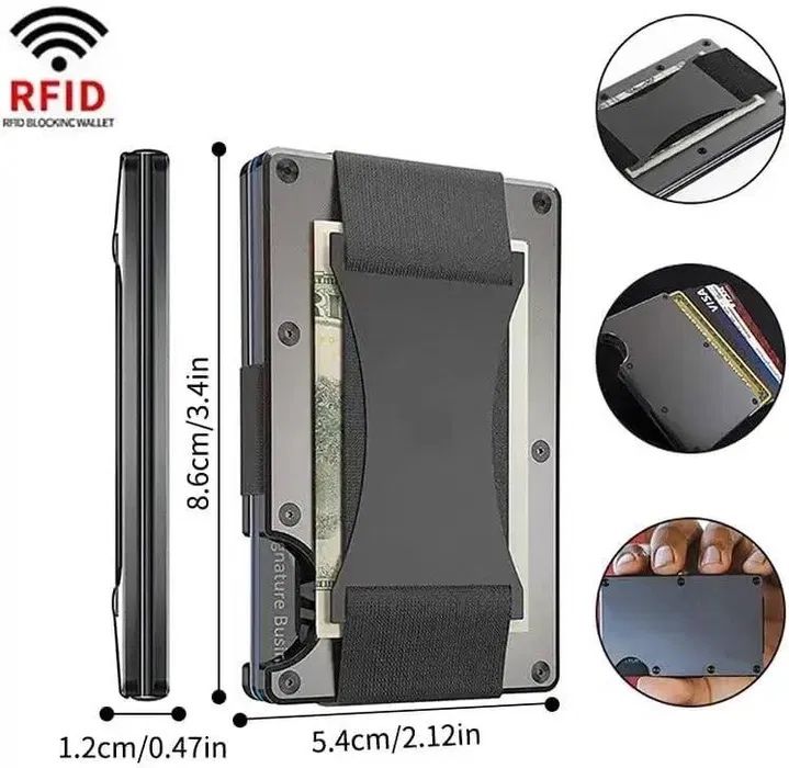Meski Portfel / EDC Wallet Card Holder/ Alluminiowy portfel BLACK