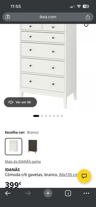 Cómoda branca ikea