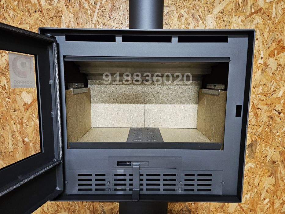 Salamandra Lenha Com Pé - Com Ventilação - Nacional - NOVAS