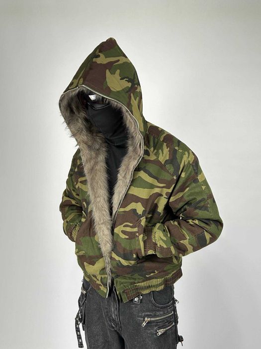 Бомбер дутий камо с мехом куртка курточка пуховик мех MA-1 аляска