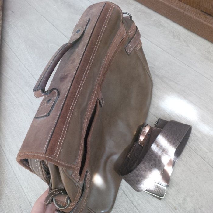 Сумка портфель кожа, замша, кожзам. Большая.