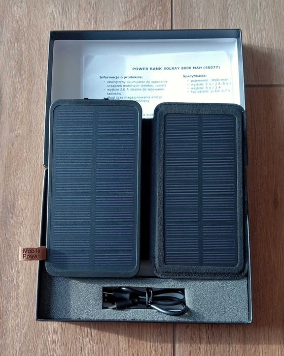 Powerbank solarny Solray 8000mAh NOWY