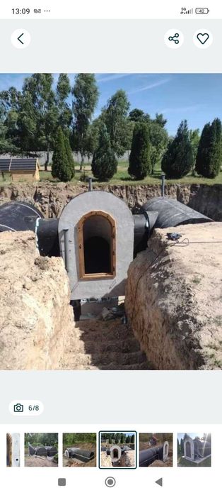 Ziemniaka ogrodowa półokrągła spiżarnia betonowa