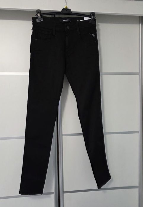 Czarne klasyczne spodnie Replay 28/32 damskie wąskie skinny Anbass