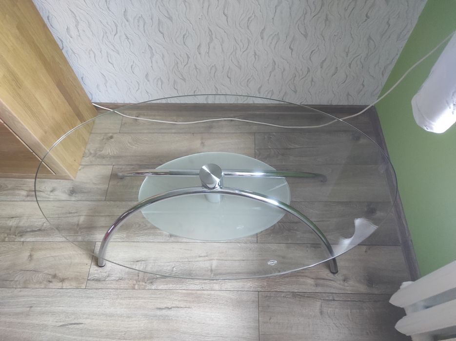 Ława szklana owalna