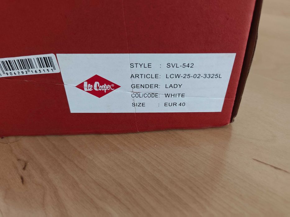 Lee Cooper białe trampki damskie r. 40 – stan bardzo dobry