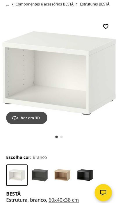 2 BESTA branco 60x40x38 cm