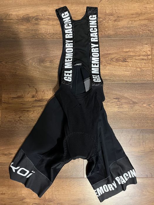 Spodenki na rower z szelkami EKOI Gel Memory Racing Czarne - Rozmiar M