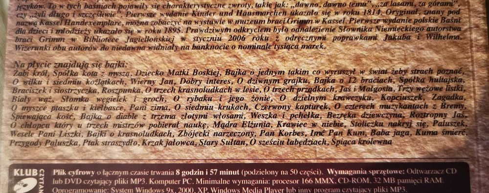 Płyta Baśnie braci Grimm plus 12 gratisów