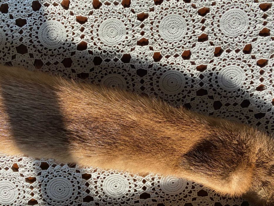 Estola de vison castanho claro