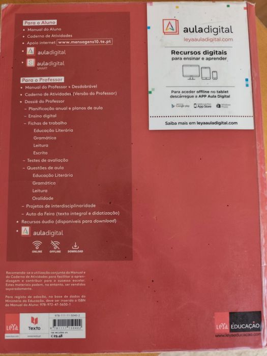 Livro Profesdor Português Mensagens 10