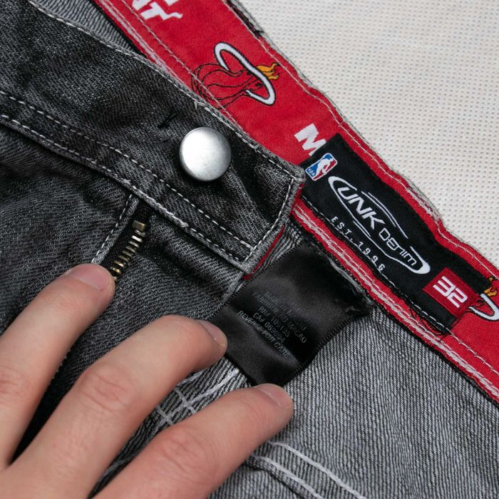 UNK Denim NBA Miami Heat spodnie jeansowe baggy 32us
