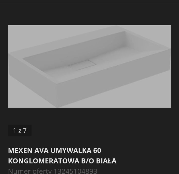 NOWA Umywalka nablatowa konglomerat 60cm