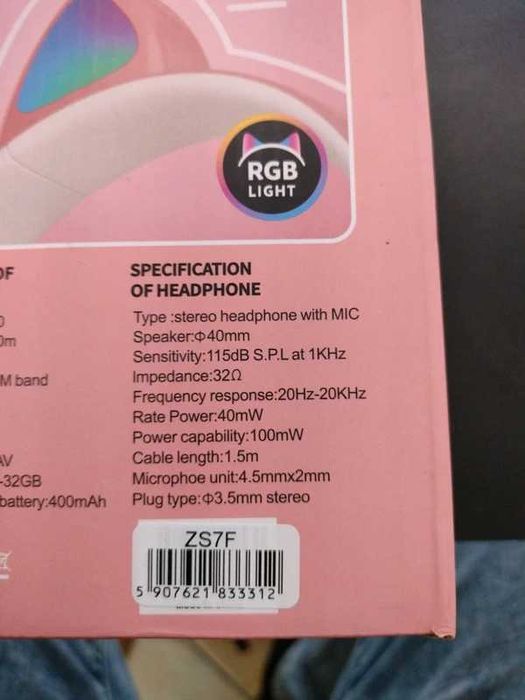 Słuchawki bluetooth Cat RGB
