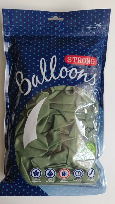 Balony lateksowe Strong w kolorze Pastel Rosemary Geeen 27cm