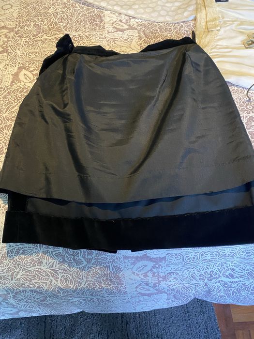 Saia veludo cotele preto n 38