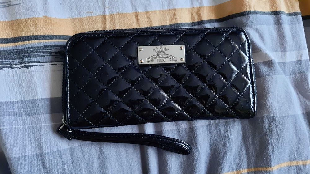 Portfel damski portfel lakierowany pikowana kratka