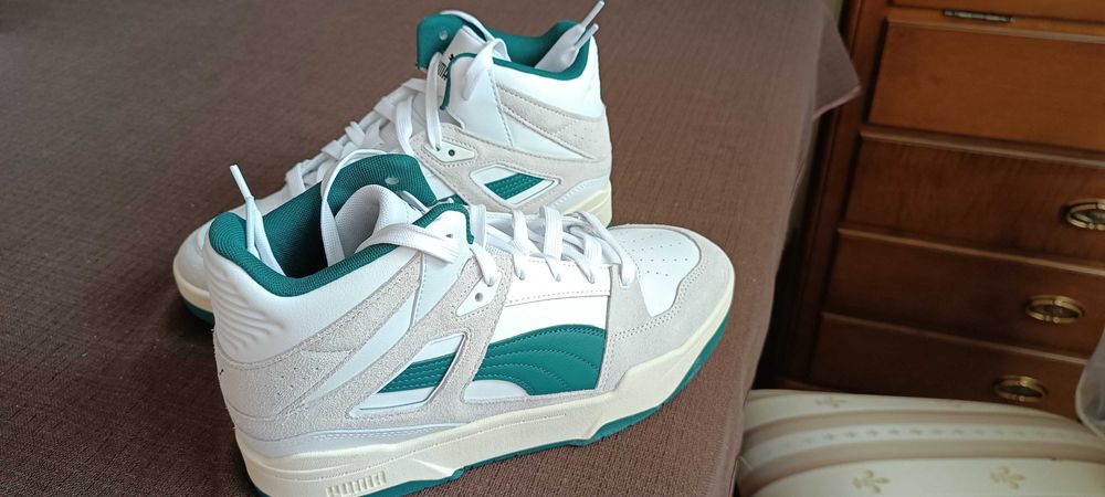 (r. Eur 43) Puma Slipstream Mid Nike White Green 387998,-02