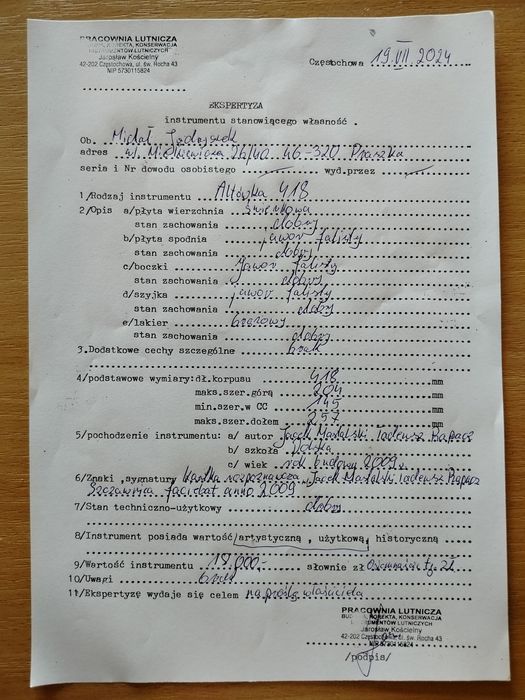 Altówka lutnicza Mastalski/Rapacz 2009