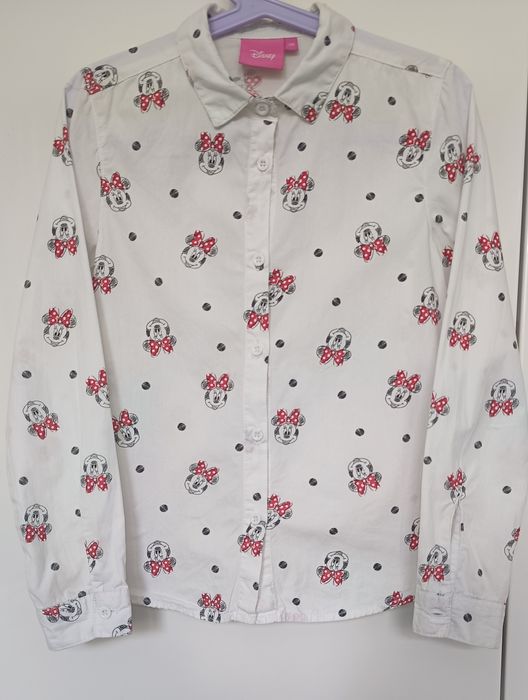 Dziewczęc biała koszula w Myszkę Minnie - Disney