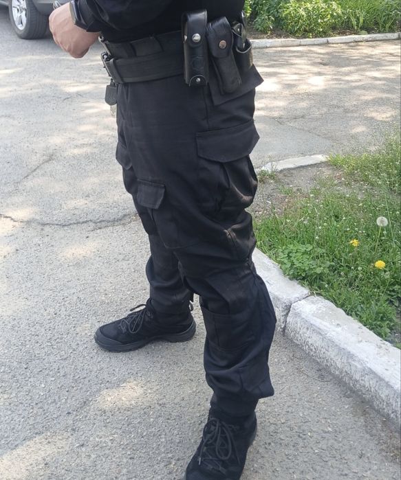 Тактичні штани Black Combat Rip-Stop під наколінники військові