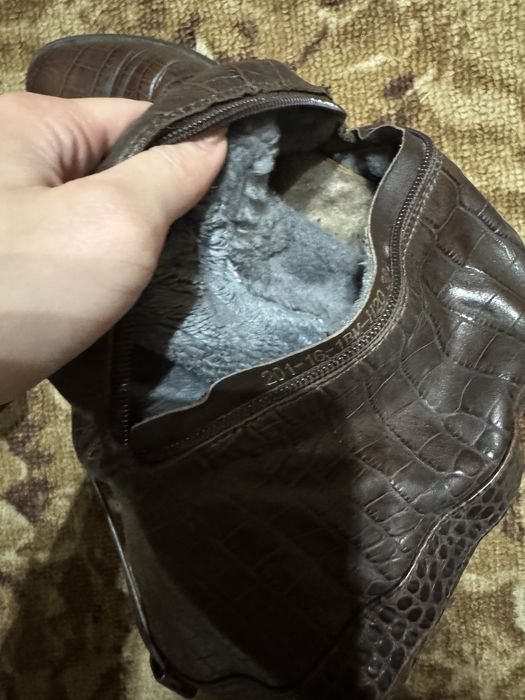 Сапоги зимові шкіряні під гермес