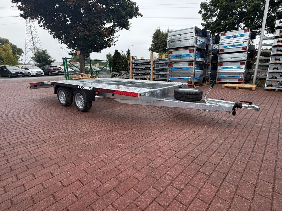 Laweta FOOWEE FW4520 raz łamana NAJAZDY ALU 450x200 cm 2 osie 2700KG VDI w CENIE!  Laweta FOOWEE FW4520 raz łamana NAJAZDY ALU 450x200 cm 2 osie 2700KG