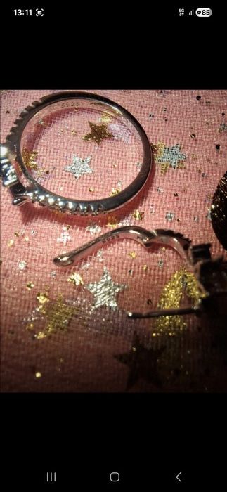 Conjunto colorido prateado