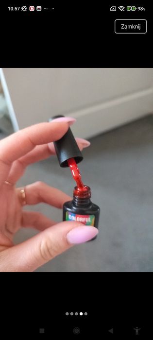 zestaw lakier hybrydowy czerwony + primer, całość 10 zł