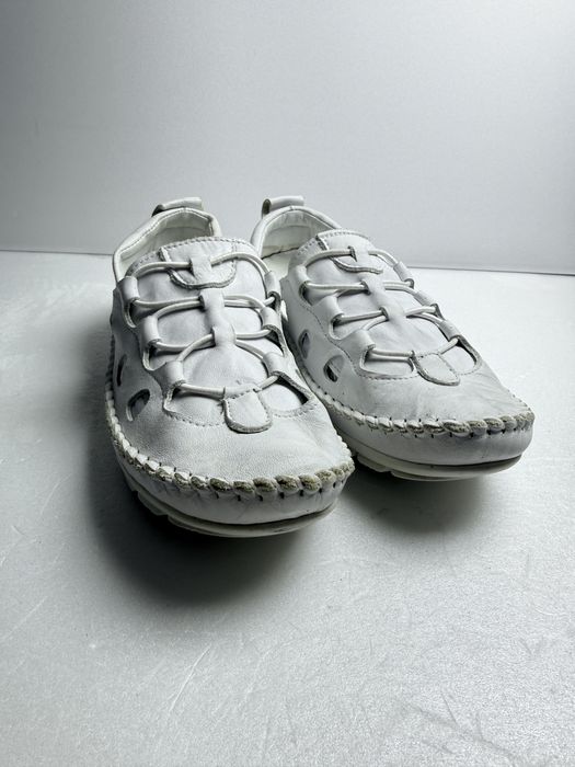 Półbuty skórzane białe Gemini r. 37  typu slip-on / komfortowe