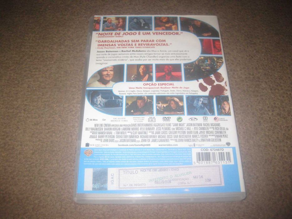 DVD "Noite de Jogo" com Jason Bateman/Raro!